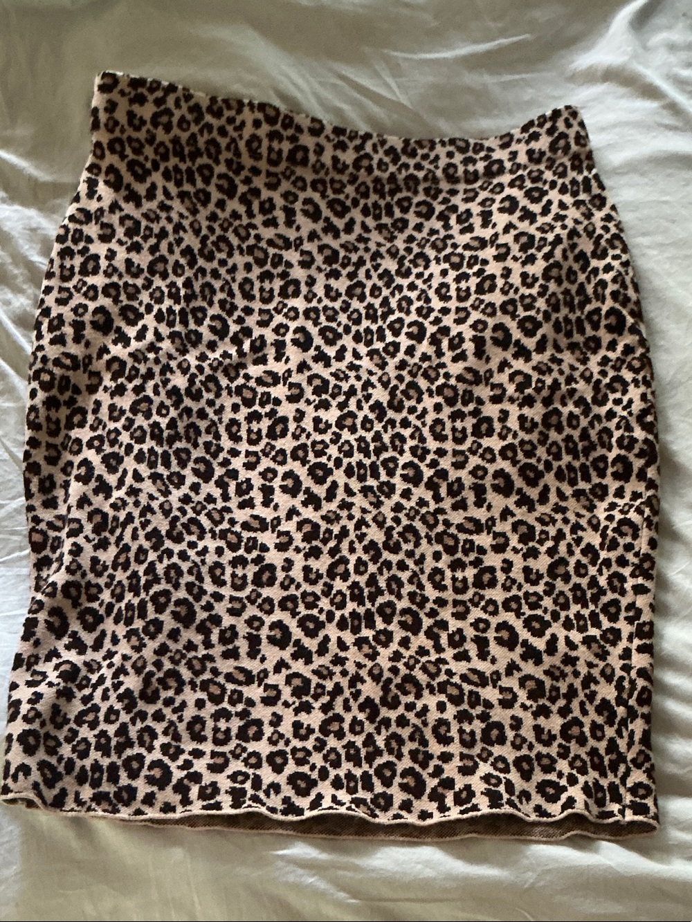 Leopard Print Pencil Skirt in Beige and Black